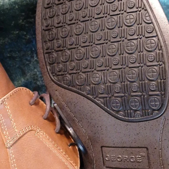 George Men's Tan Dress Shoes Faux Leather SZ 9 NWT - Picture 4 of 4